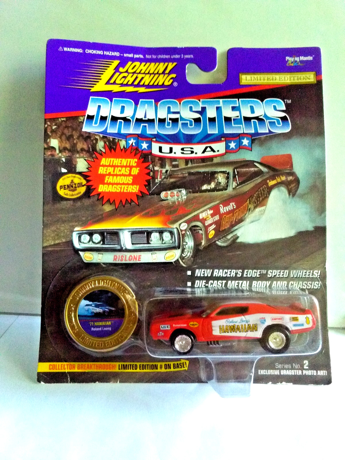 *FREE SHIP* JOHNNY LIGHTNING “DRAGSTERS U.S.A” 1971 RED HAWAIIAN LTD ED Diecast