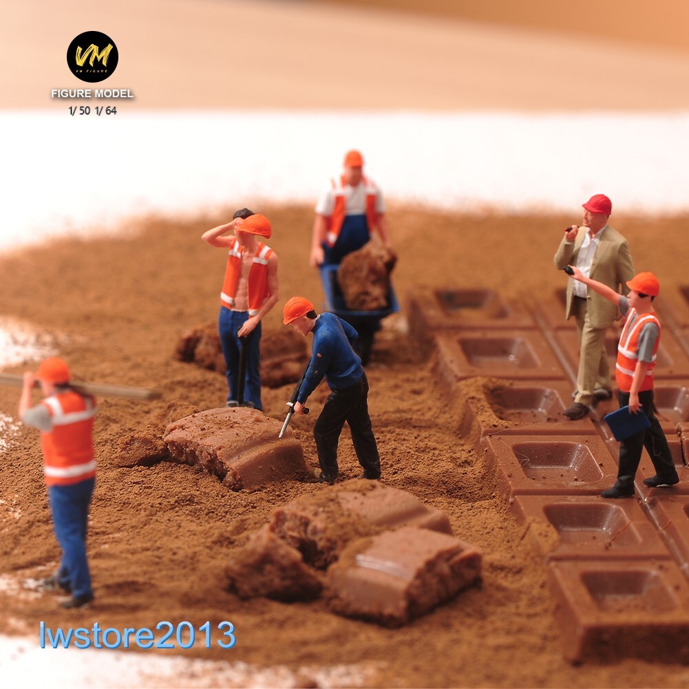 1/64 1/50 Construction Workers Man Miniatures Figures Model For Cars Trucks Toys