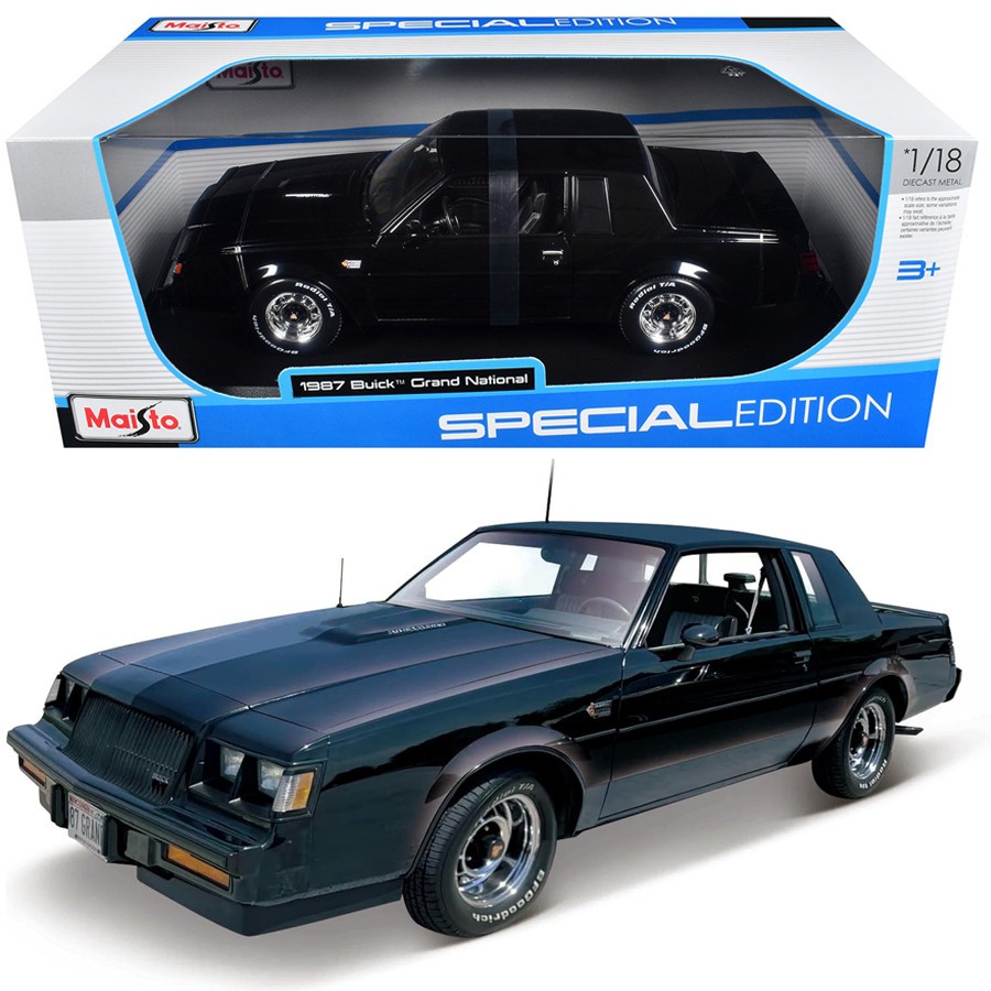 MAISTO 1:18 1987 BUICK GRAND NATIONAL DIECAST MODEL CAR BLACK 31479