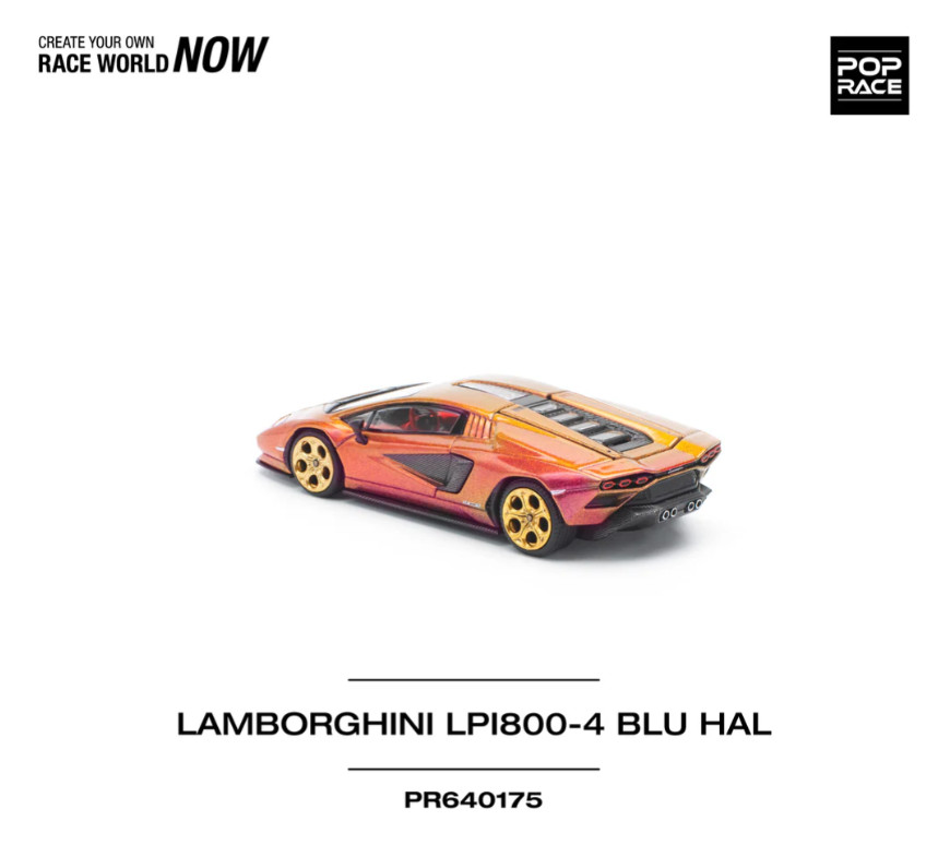 Pop Race Lamborghini Countach LP800-4 Blu Hal 640175 1/64