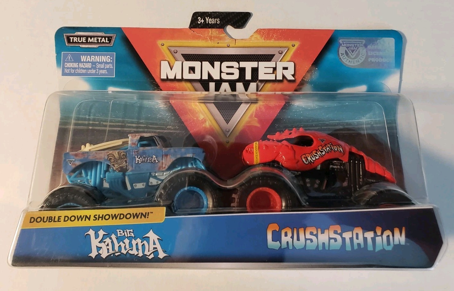 2019 Spin Master Monster Jam Double Down Showdown Big Kahuna & Crushstation New