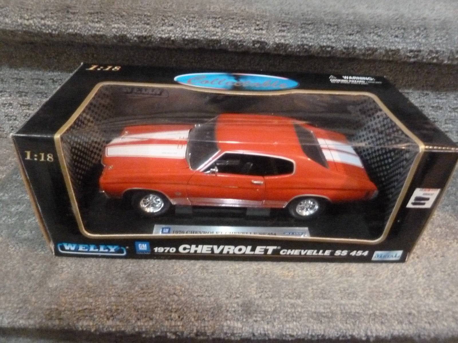 WELLY COLLECTABLE 1/18 Orange 1970 Chevrolet Chevelle SS454 Diecast Car RARE NEW