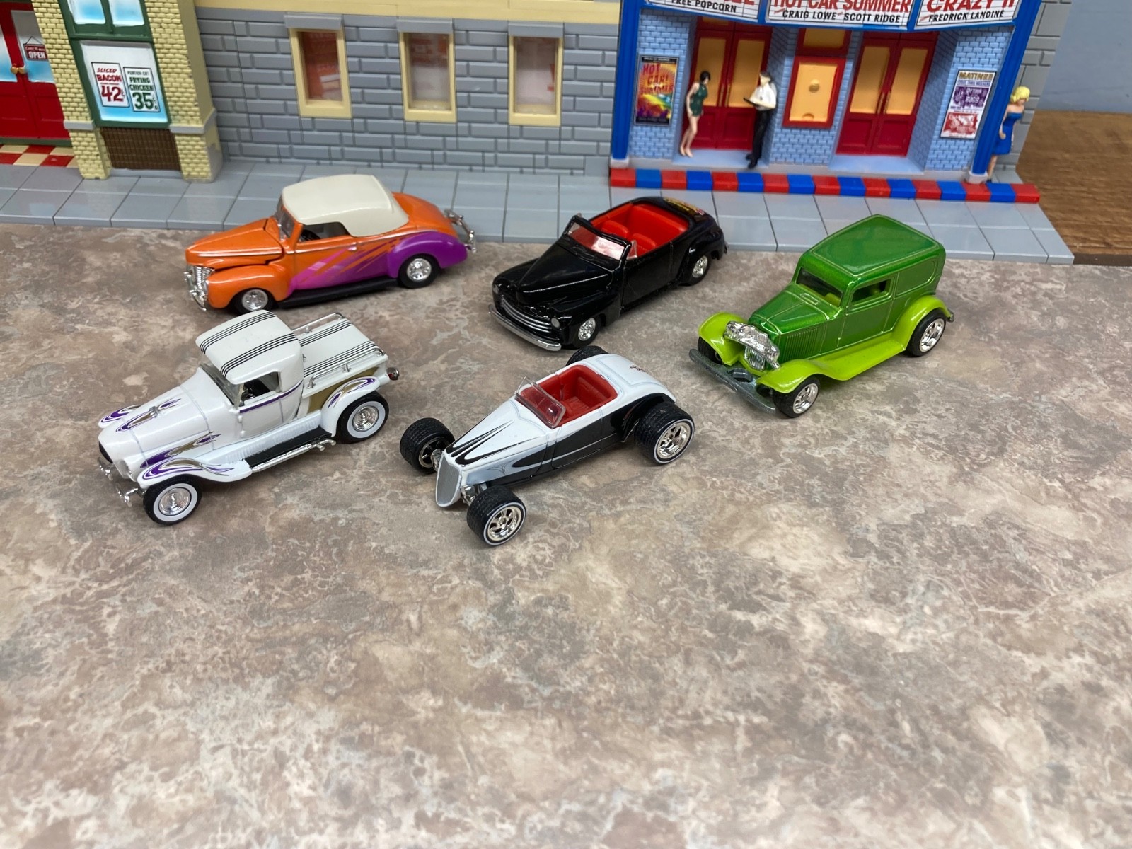 5 Hotwheels Real Riders Ford Street Rods