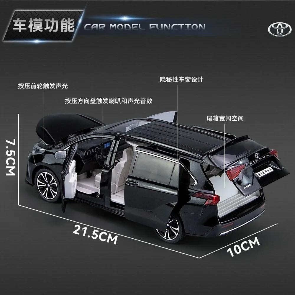 1:24 TOYOTA Sienna MPV Van Alloy Diecast Car Model Toy Sound Light NEW Gift