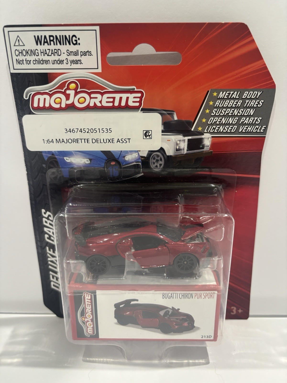 Majorette Deluxe Cars Lot Of (5)-Bugatti Chiron, Bugatti Blue,McLaren,& 2 Lambos