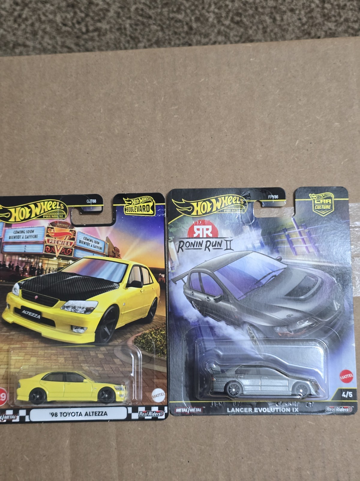 HOT WHEELS PREMIUM RONIN RUN II LANCER EVOLUTION, 1998 Toyota With Real Riders