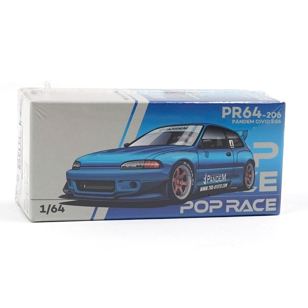 Pop Race Pandem Civic EG6 Blue Chrome 1:64 PR640206