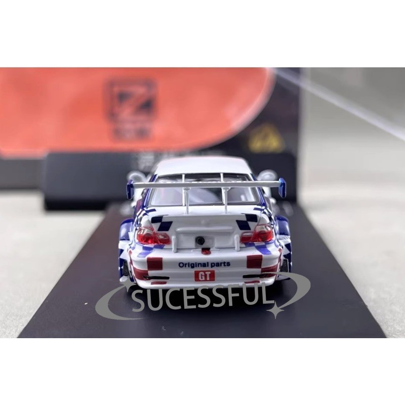 DCM 1:64 White BMW M3 GTR E46 #43 Widebody Diecast Sports Car Display Model