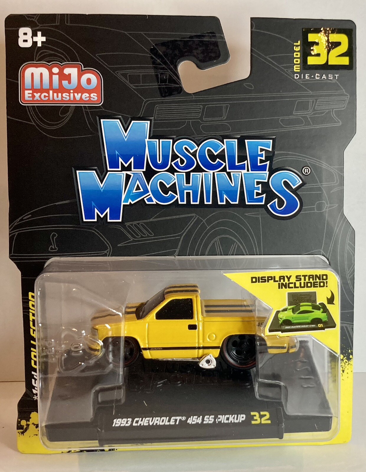 1993 CHEVROLET 454 SS PICKUP YELLOW 1/64 DIECAST MODEL BY MUSCLE MACHINES 15572