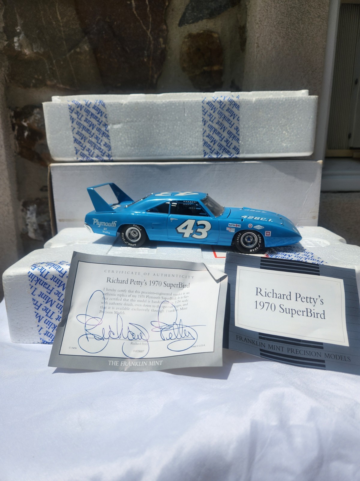 Franklin Mint Richard Petty 1/24 Diecast #43 1970 Plymouth Superbird New In Box