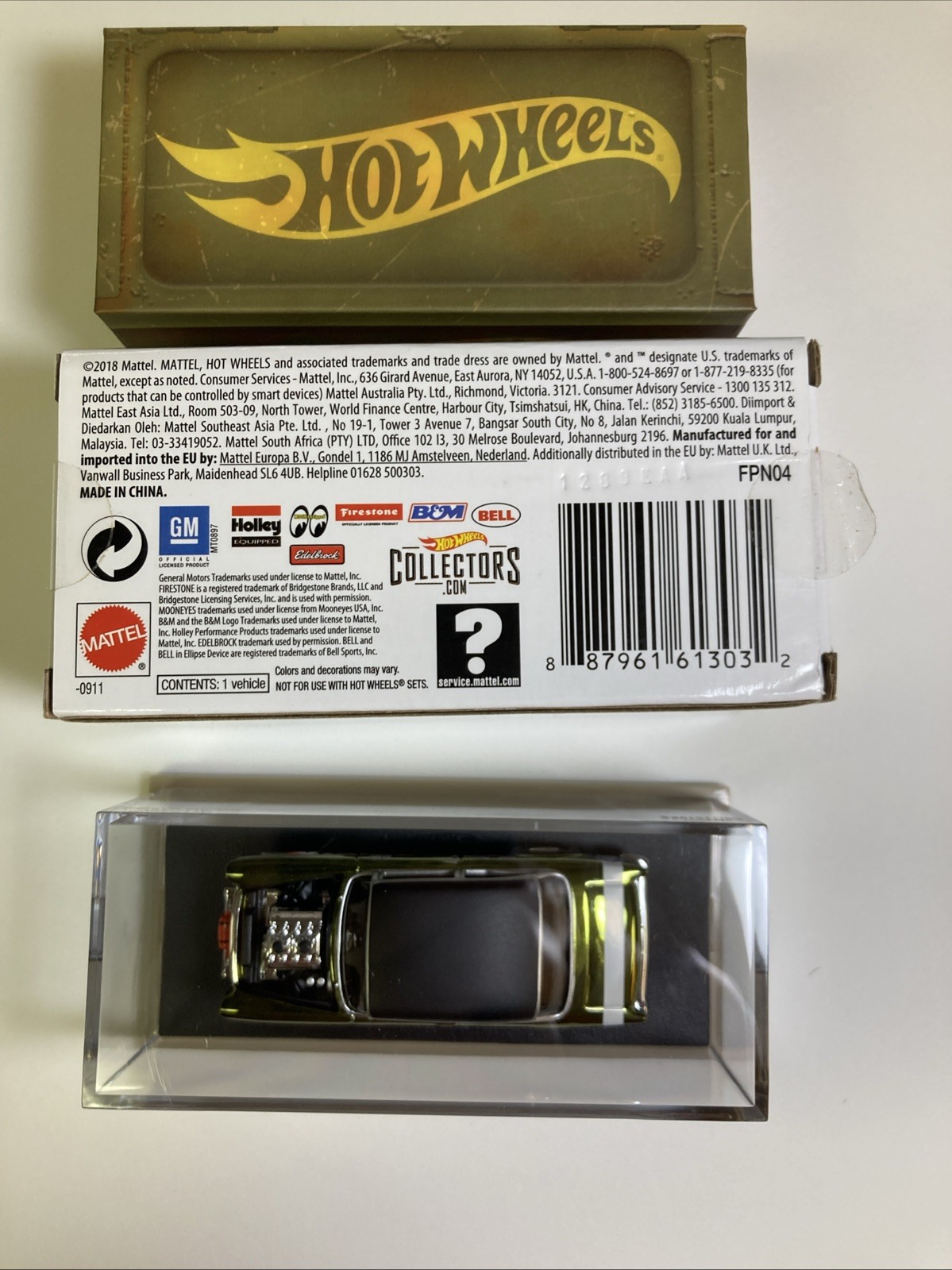 HOT WHEELS 2019 RLC REDLINE CLUB ’55 CHEVY BEL AIR GASSER FLYING TIGER OLIVE