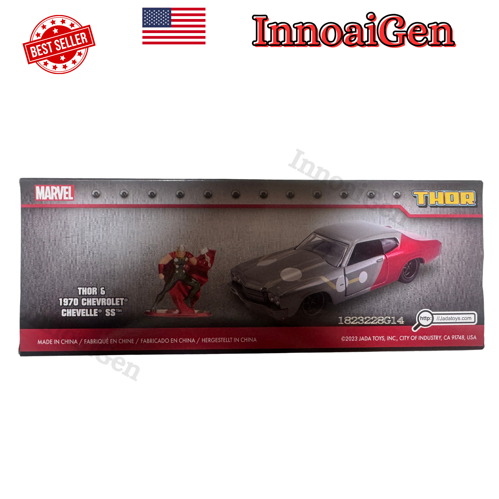 Jada Marvel Thor 1970 Chevrolet Chevelle SS 1:32 Diecast Car with Thor Figure
