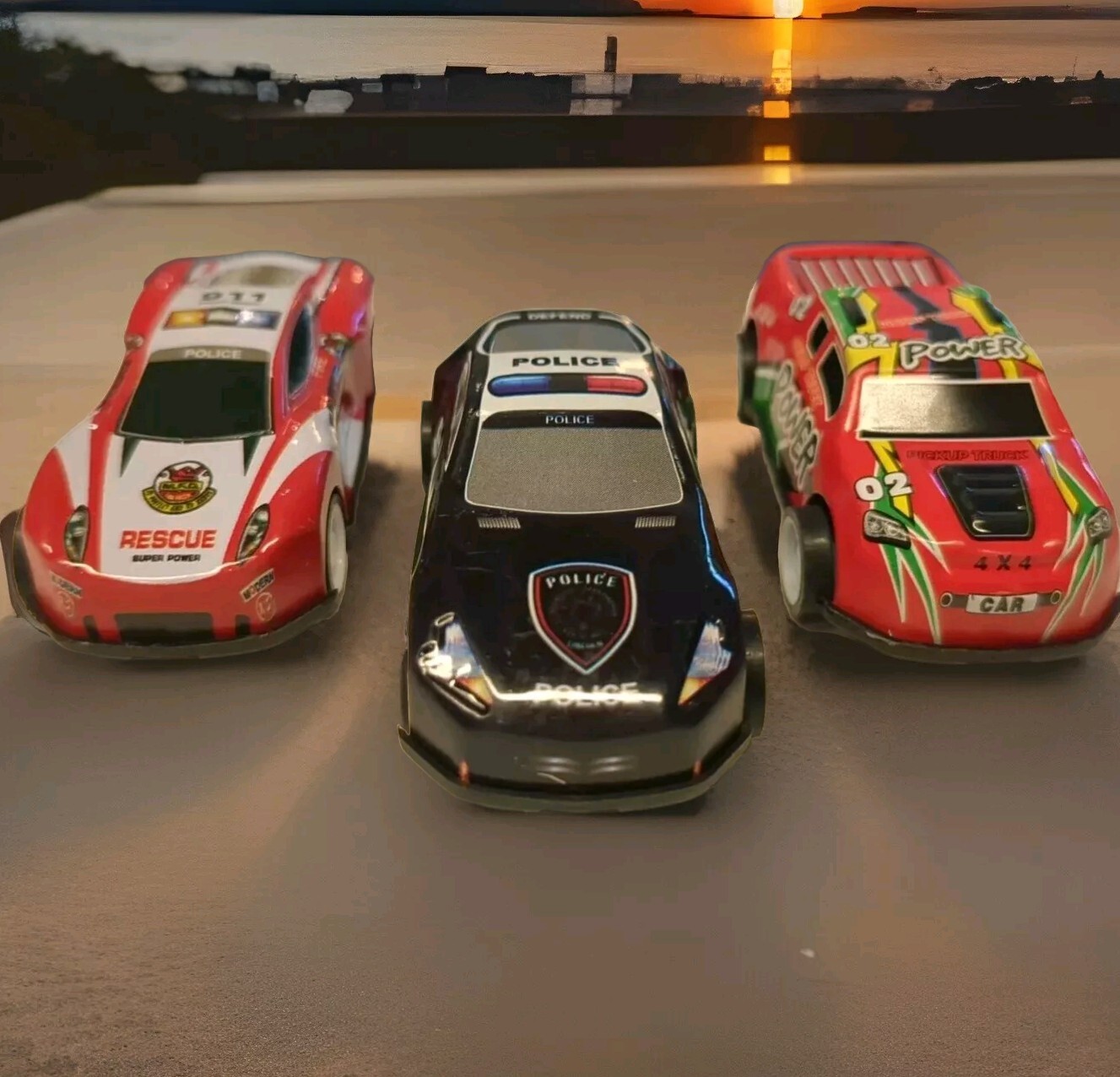 LOT OF 3 Cars Wind Back – Car Toons Car💎 – Rescue – Police – Fire – Power