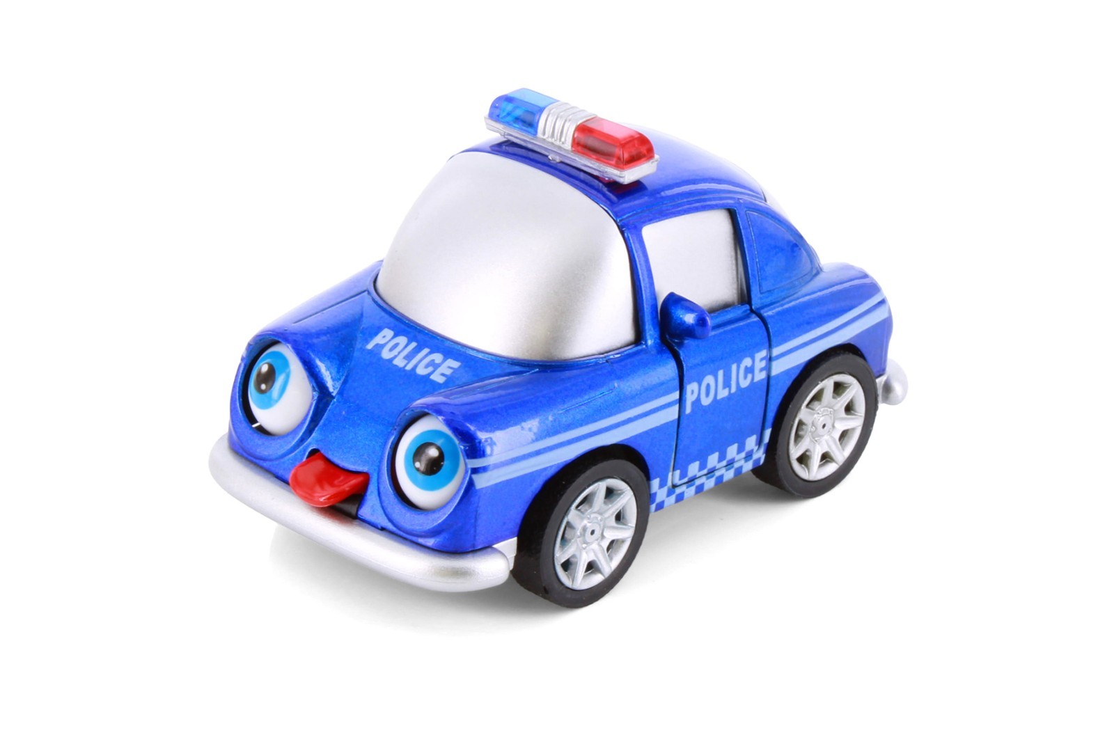 Cutie Cars w/Movable Eyes & Tongues – Police, Blue – Showcasts 403/4D – 4″ Scale