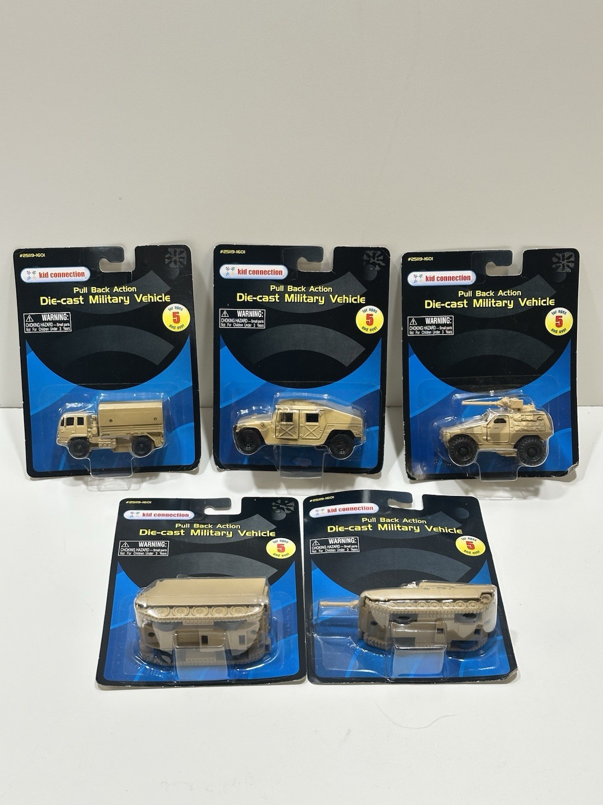 Kid connection diecast Pull Back Military Vehicle Lot (5) New M1a1 Humvee