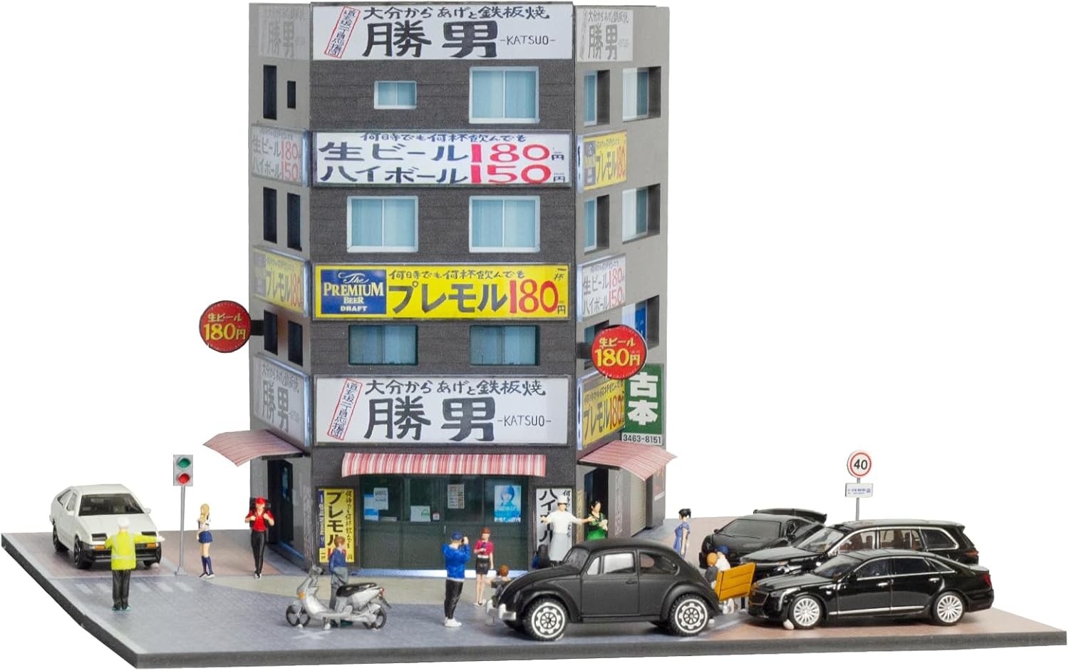 Diorama 1/64 Diecast Garage Model LED Lighting Parking Lot Display Case Scene US