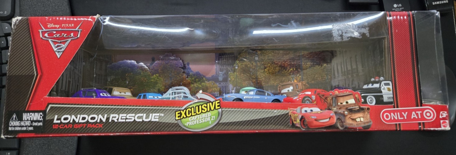 Disney Pixar Cars 2 London Rescue 12‑Car Gift Pack – Sealed – Mattel Diecast