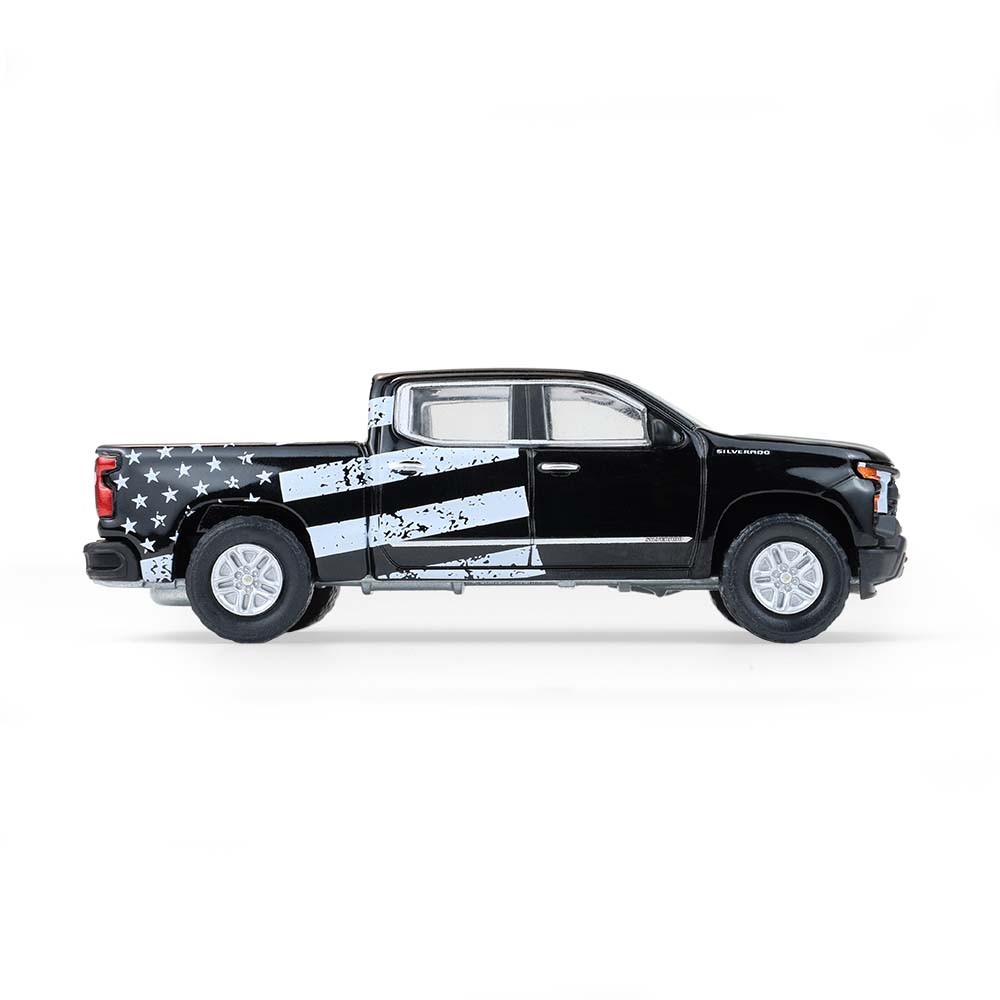 1/64 2023 Chevrolet Silverado Truck, Stars & Stripes, Blue Collar #14 35300-F