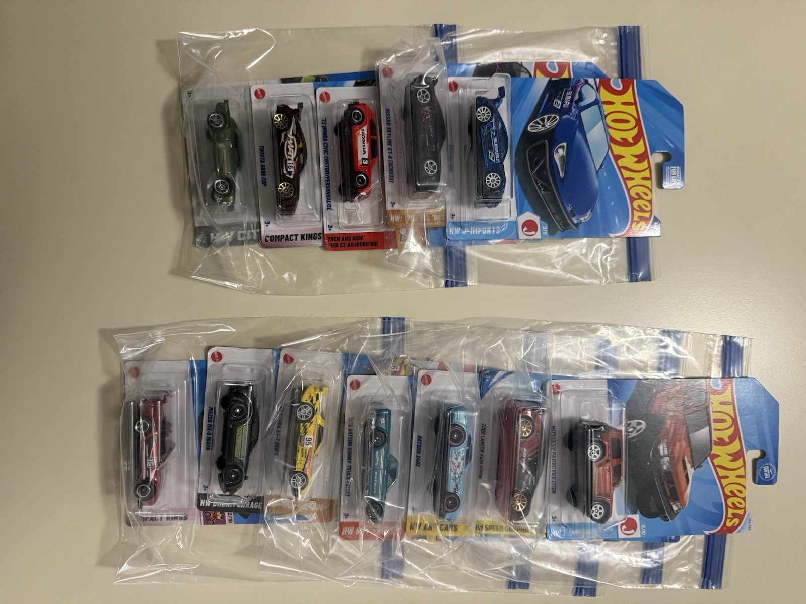 Hot Wheels JDM Imports Lot 12 Cars Mazda Toyota Honda Nissan Mitsubishi Datsun
