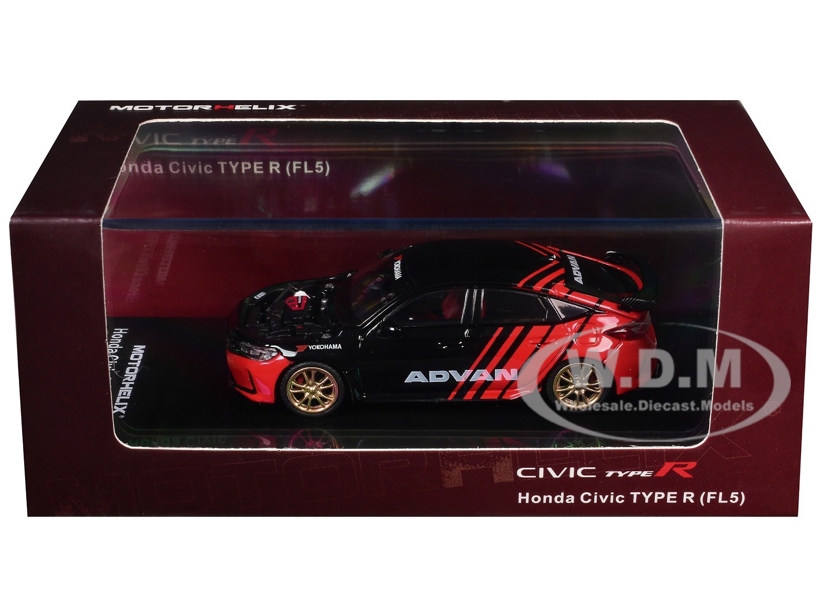HONDA CIVIC TYPE R (FL5) RHD “ADVAN” 1/64 DIECAST MODEL BY MOTORHELIX M65341