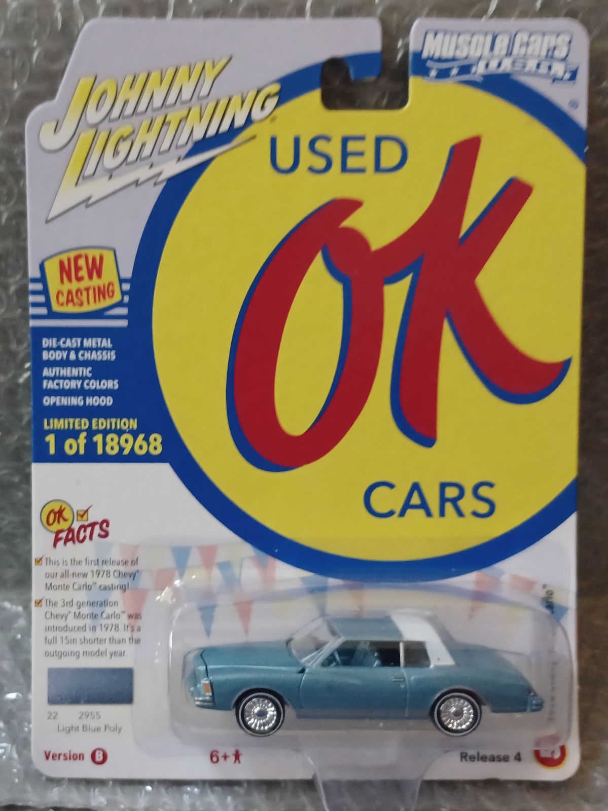 2022 Johnny Lightning Muscle Cars U.S.A. Used OK Cars 1978 Chevy Monte Carlo