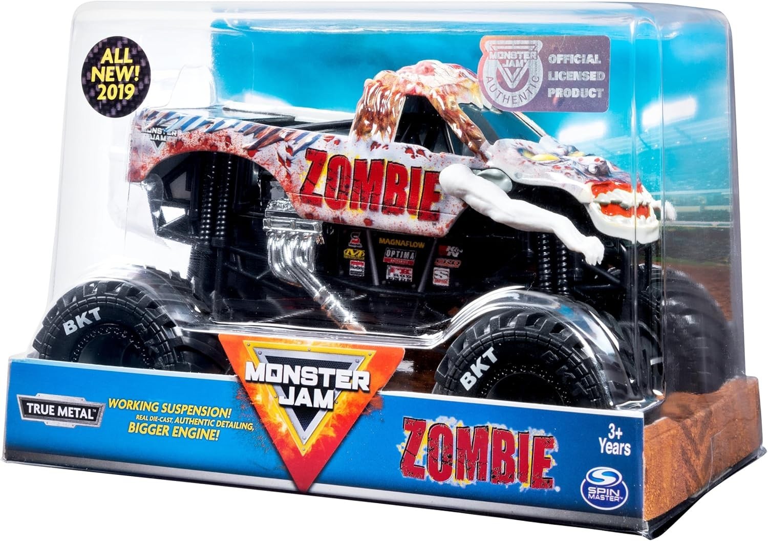 Official Zombie Monster Truck, Collector Die-Cast Vehicle, 1:24 Scale, Kids T…