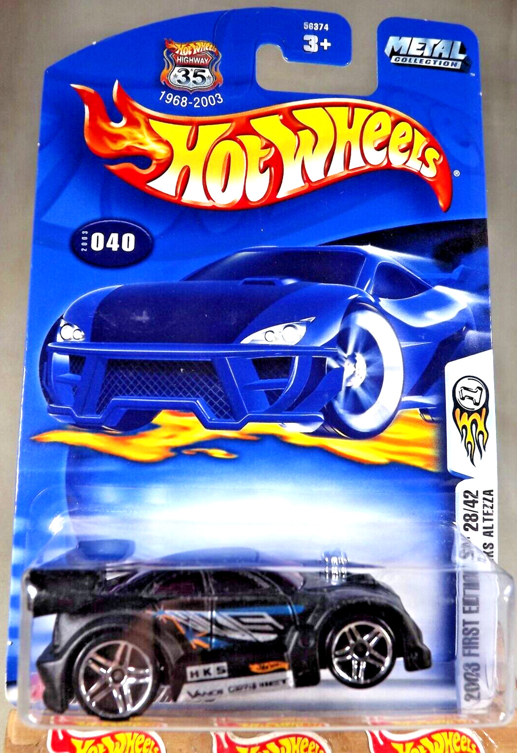2003 Hot Wheels #40 First Editions 28/42 HKS ALTEZZA Black Silver-Tampo w/Pr5 Sp