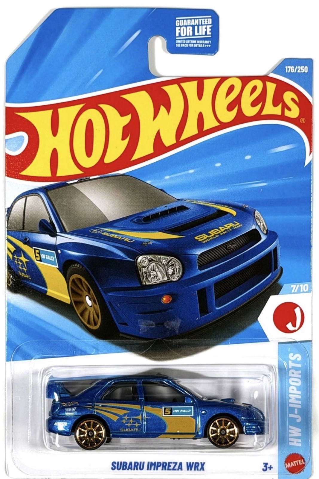 2026 Hot Wheels Subaru Impreza WRX HW J-Imports Blue/Yellow 1:64 Diecast Car