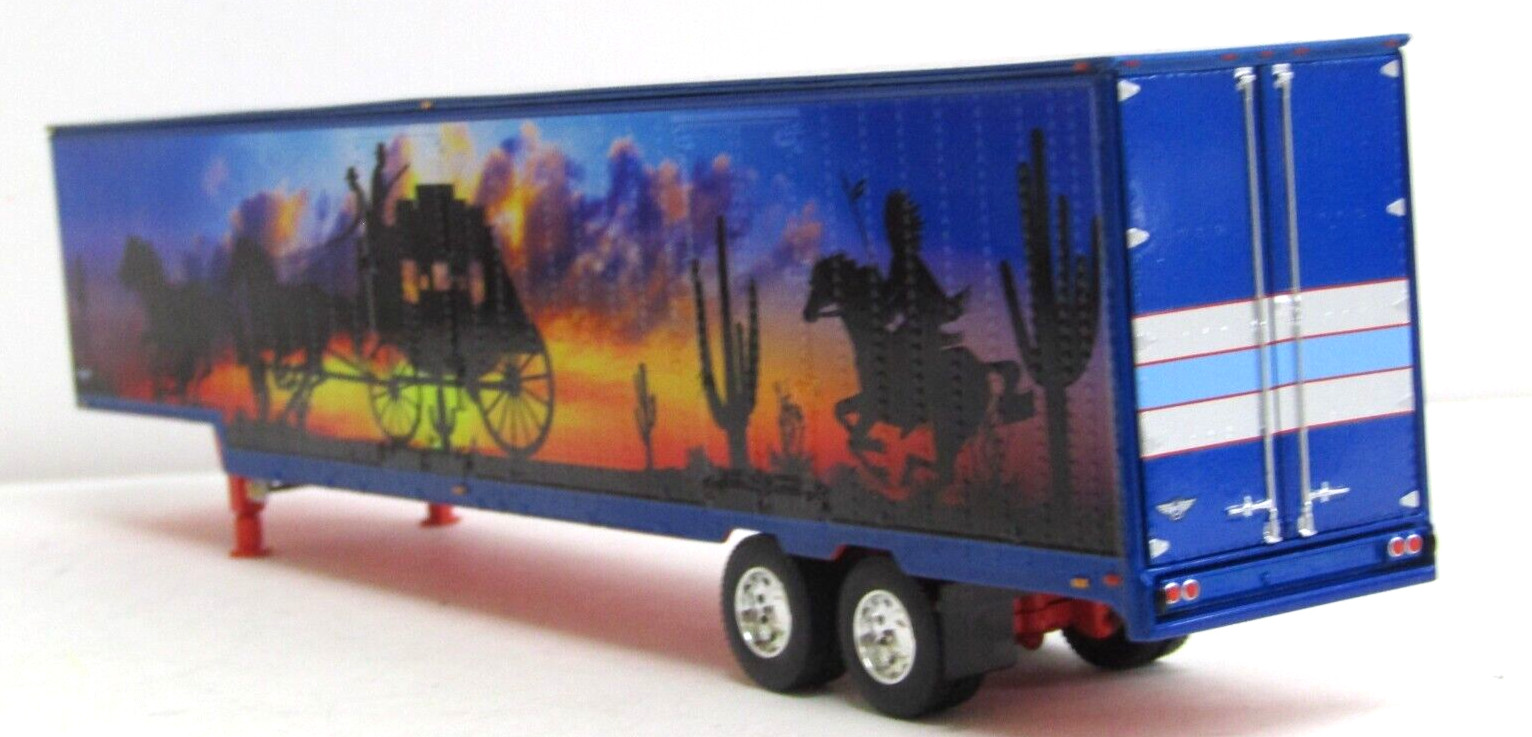 dcp blue/red Cowboy mural Kentucky van trailer no box 1/64