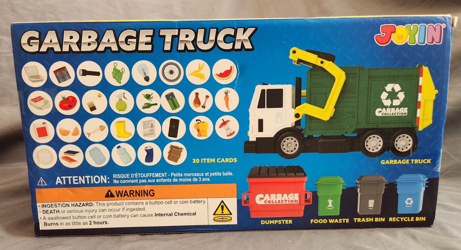 NEW 35 Pcs GARBAGE TRUCK VEHICLE TOY SET Kids 3+ Years JOYIN in Box