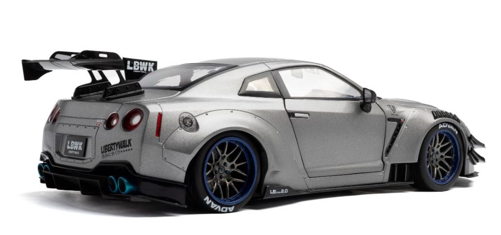 SOLIDO,NISSAN GT-R W/Liberty Walk Body Kit 2.0 2023 Silver, 1/18, SOL1805815