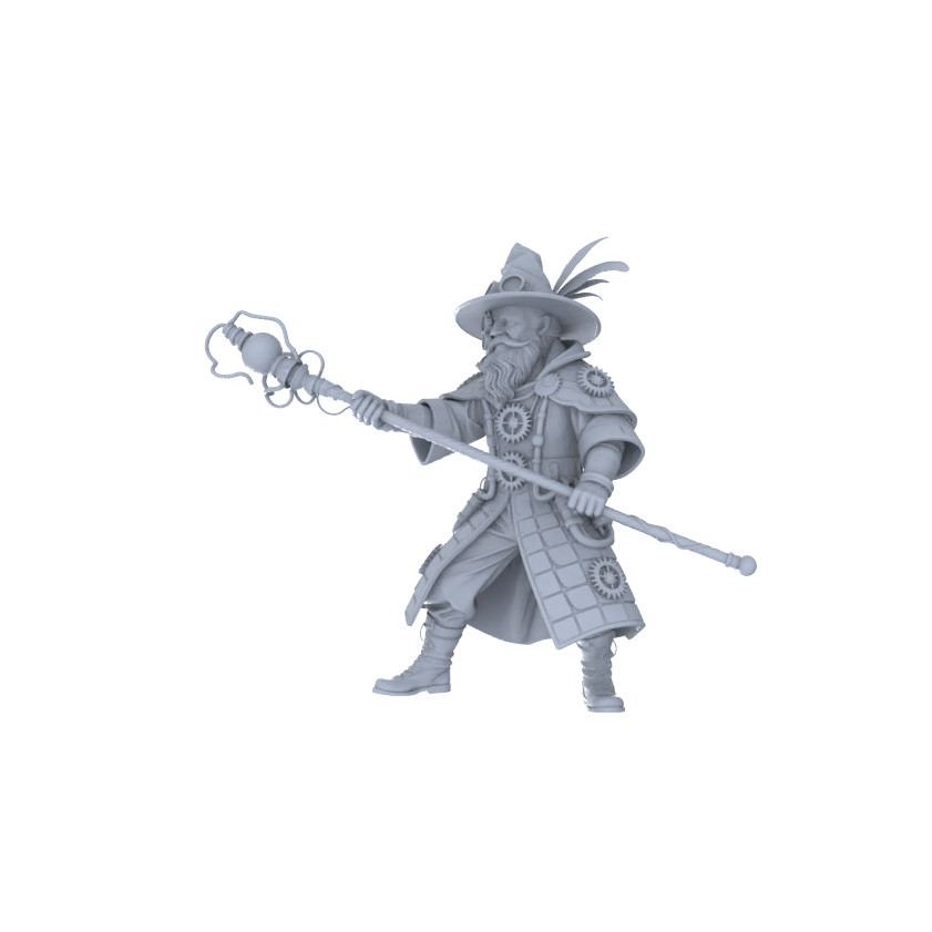 LYGR 075 MRY-SFW 075 Medieval Steampunk Mage Resin Wargame Figure