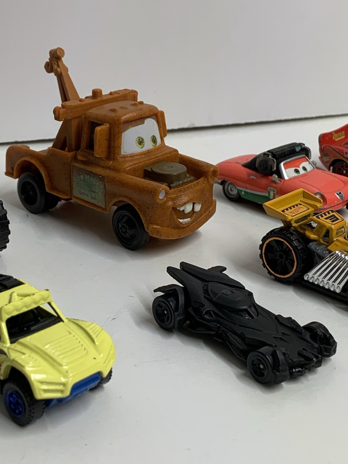 Lot Of 10 Toy Cars Die-cast And Plastic Hot wheels And Other Brands Preowned.
