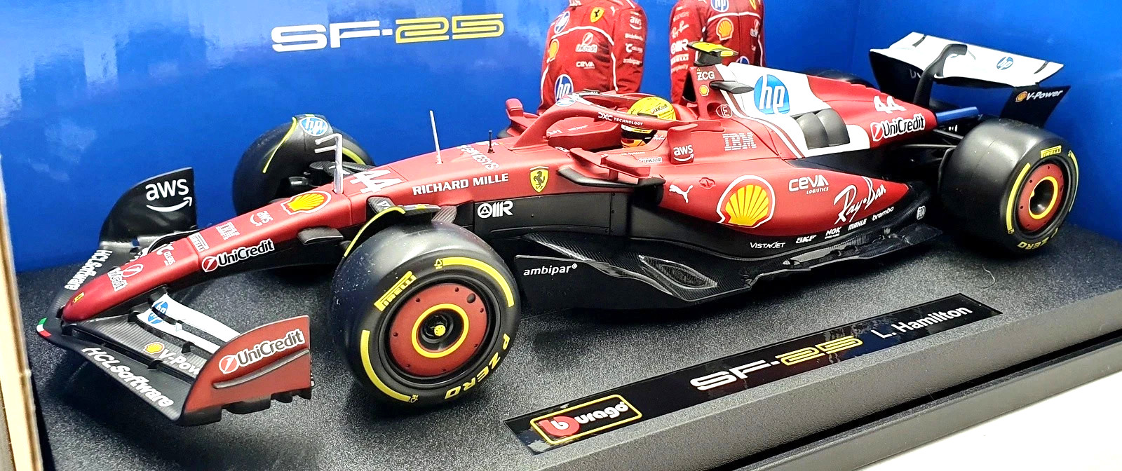 Ferrari SF-25 #44 Lewis Hamilton Formula 1 Race Car 2025 1/18 Diecast Burago