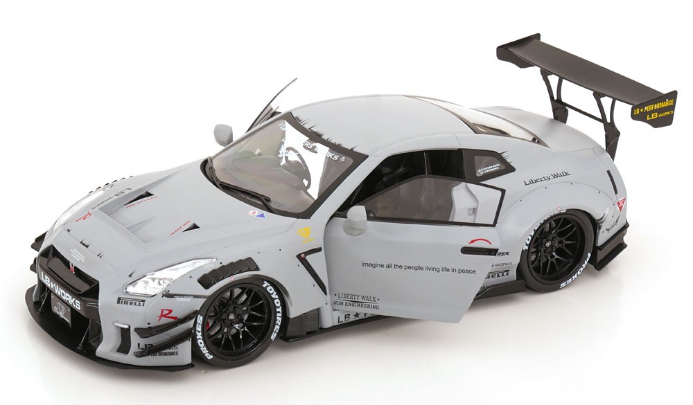 Solido 1/18 Nissan Gt-r (r35) with Liberty Walk Body Kit Type 2.0 Grey 2024