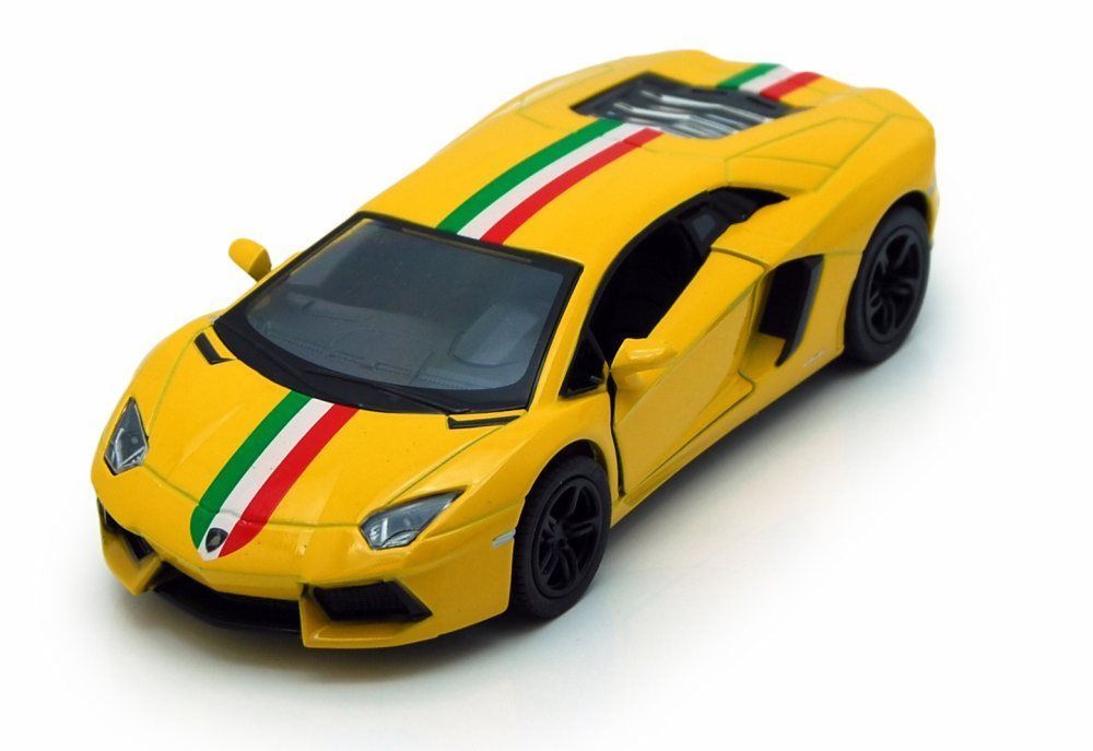 5″ Kinsmart Lamborghini Aventador LP700-4 Stripes Diecast Toy Car 1:38 Yellow