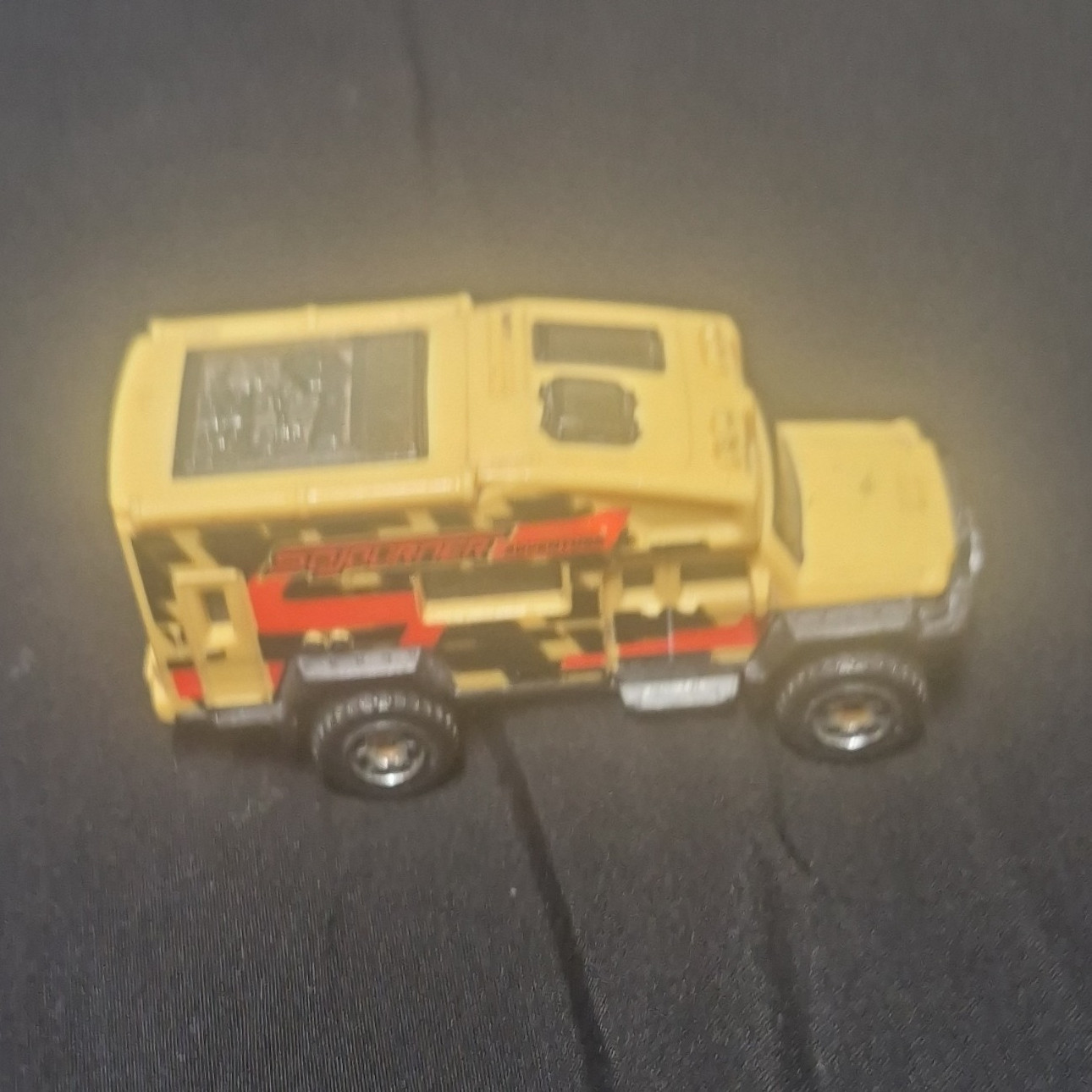 Matchbox Tan Diecast Off-Road Truck Toy Vehicle w/ Red & Black Graphics