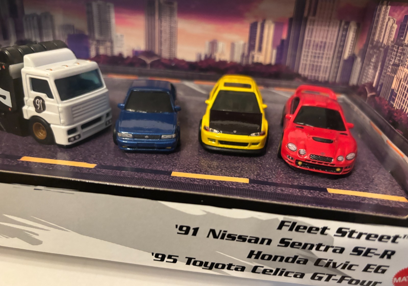 Hot Wheels Diorama Box Set HONDA CIVIC EG TOYOTA CELICA NISSAN SENTRA FLEET STRE