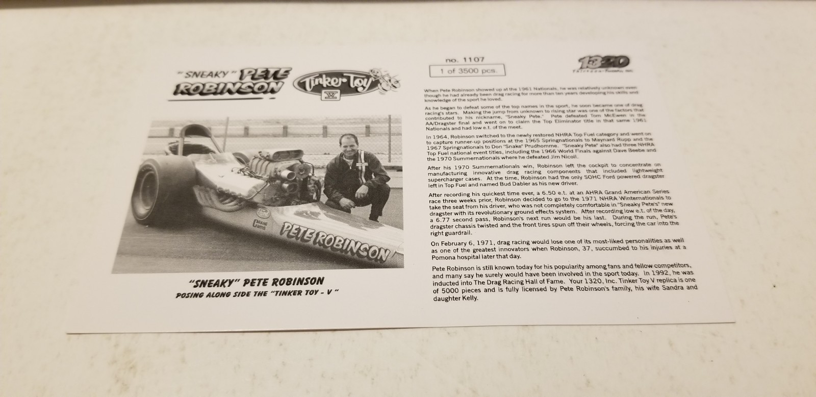 Sneaky Pete Robinson 1320 THE FUELERS #1107 in Series 1/24 By 1320 Inc.