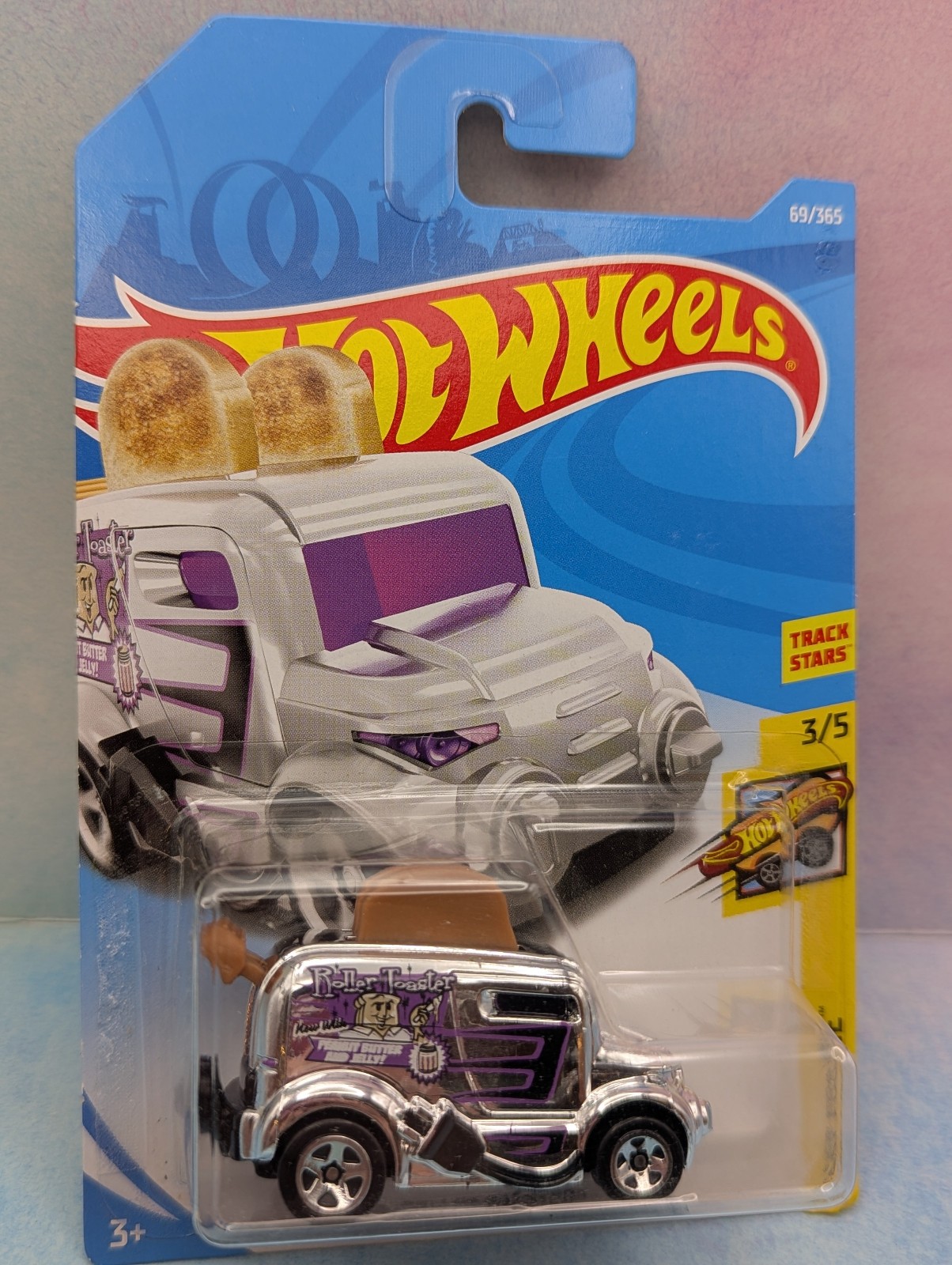 2018 i Hot Wheels ROLLER TOASTER #69🍞 chrome;5sp;PB&J🛠FAST FOODIE🛠 Z1