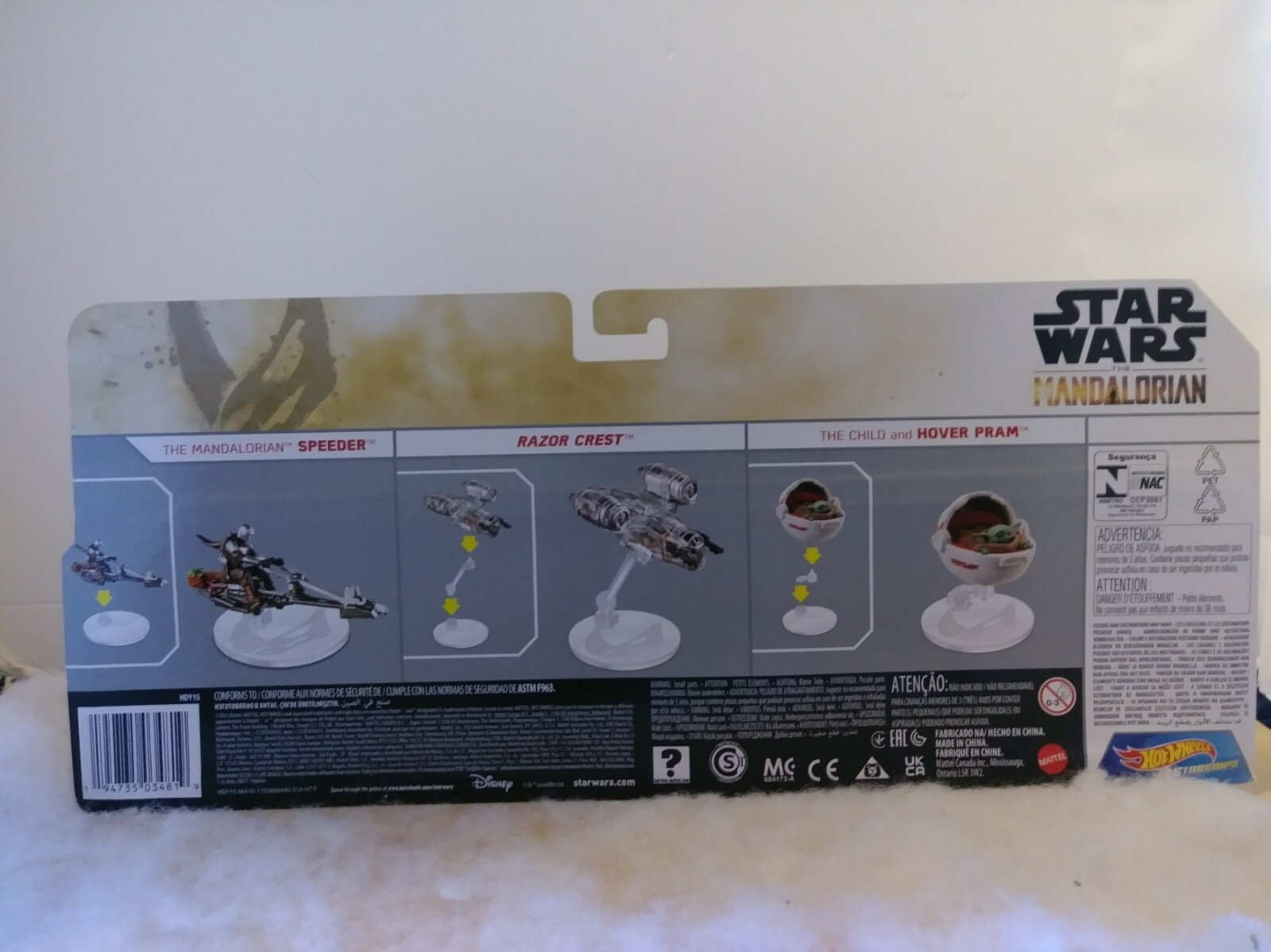 Hot Wheels Star Wars The Mandalorian Speeder Razor Crest The Child w/Hover Pram