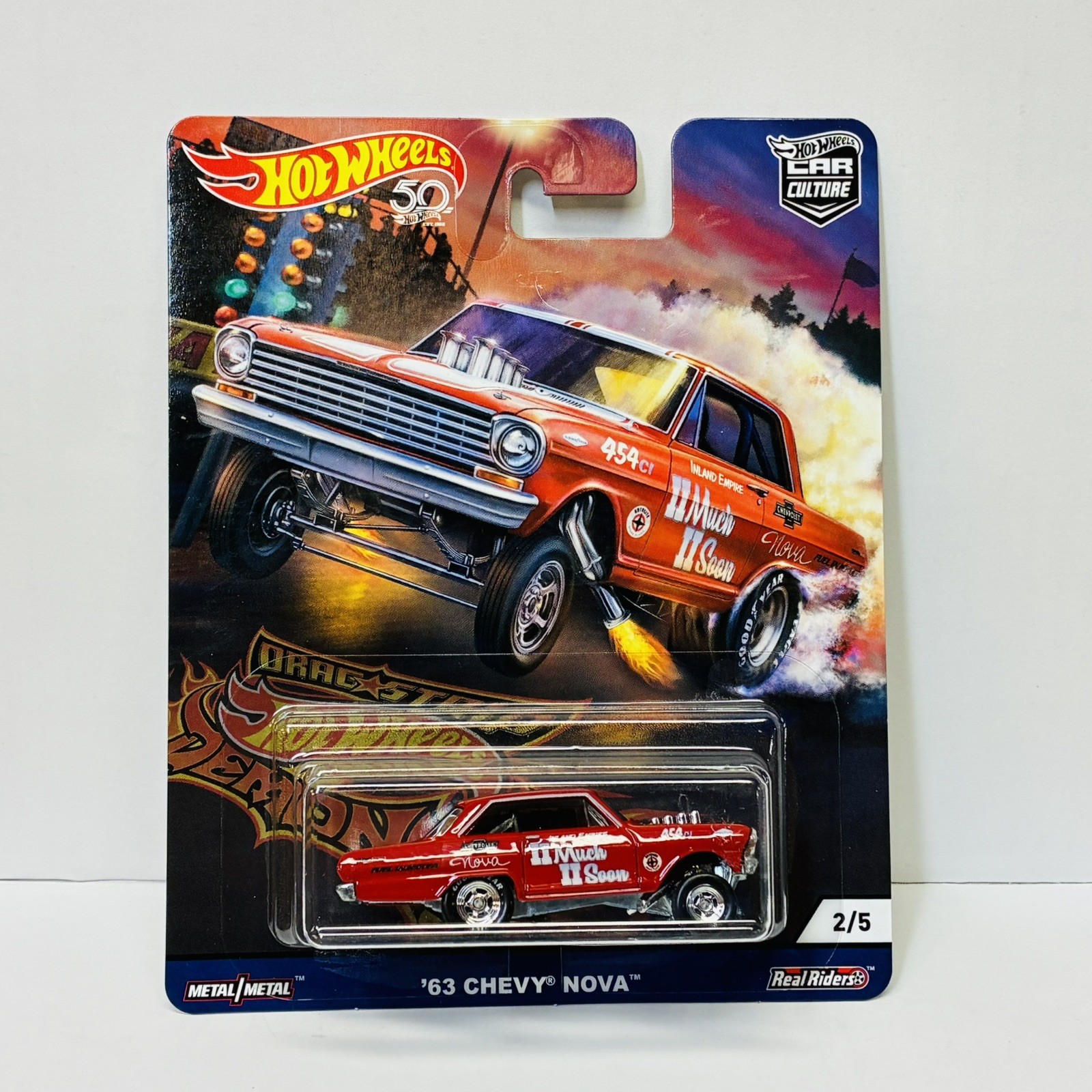 Hot Wheels 2018 Car Culture Drag Strip Demons 5 Car Set with protectors