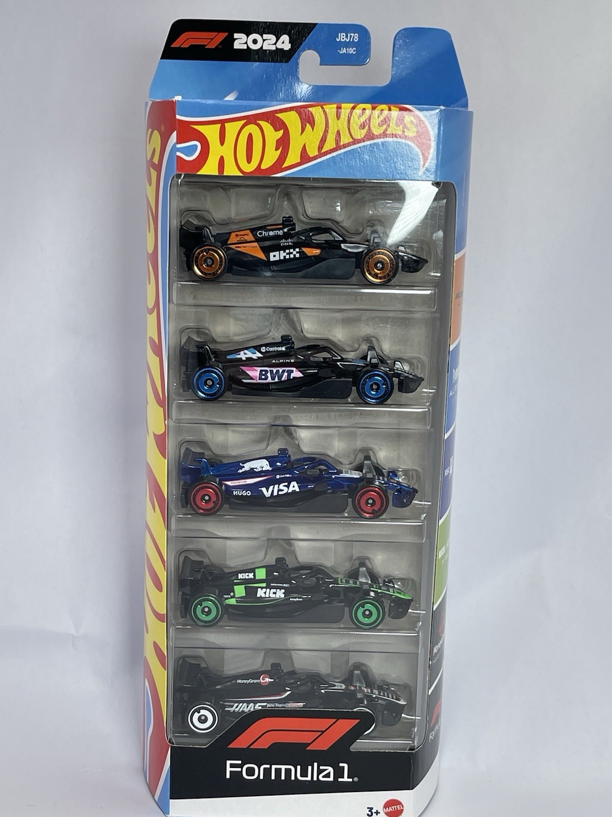 2024 Hot Wheels F1 Formula One 5 Pack McLaren Alpine Visa Red Bull Sauber Haas
