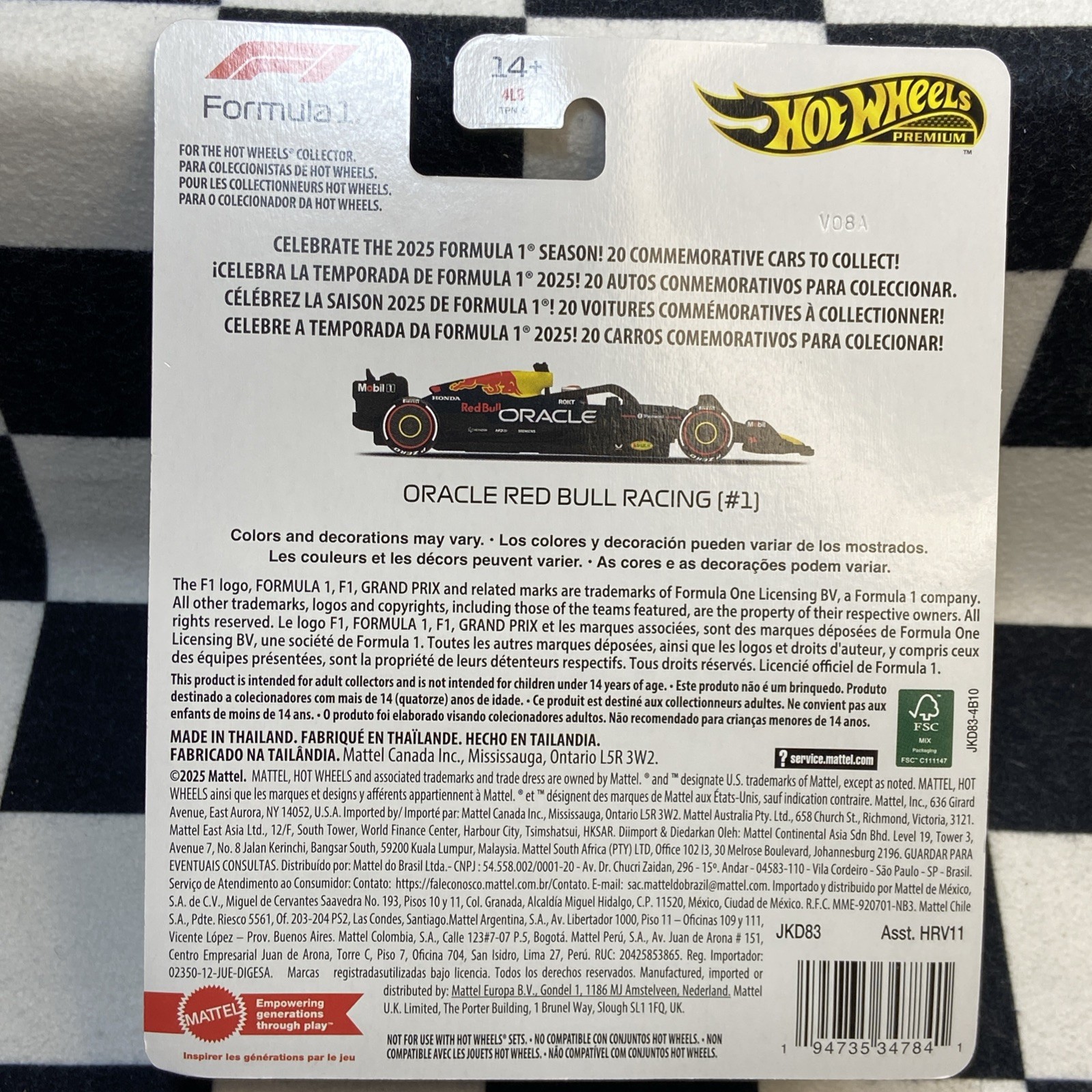 Hot Wheels 2025 Formula 1 Oracle Red Bull Racing #1 Formula 1 Die Cast.