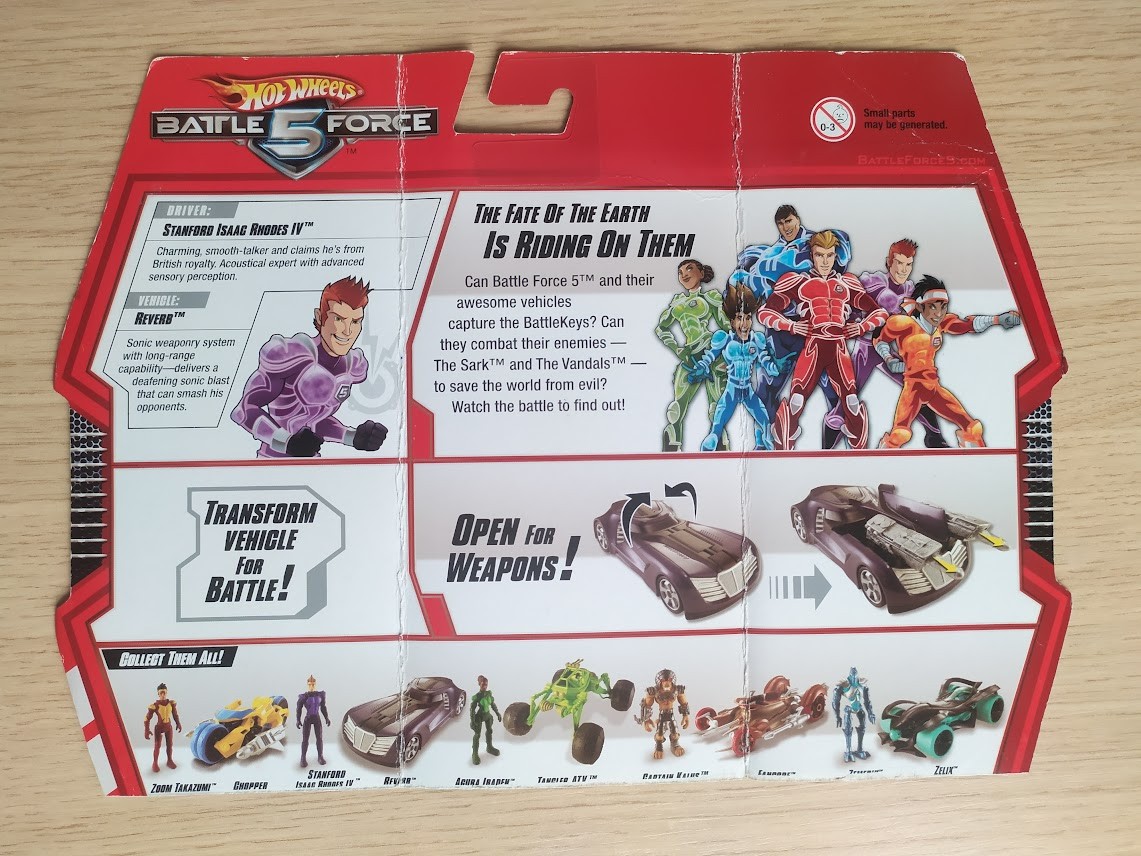 Hot Wheels Battle Force 5 : Stanford & Reverb (2009),figure & vehicle,complete