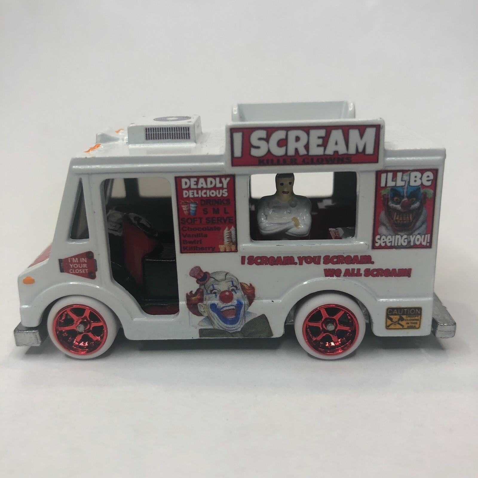 Clear Waterslide Decal for Hot Wheels Ice Cream Truck Quick Bite I SCREAM Clown