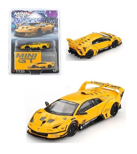Mini GT 1:64 LB-Silhouette WORKS LAMBORGHI MURCIELAGO GT Evo Yellow Model1135-4J