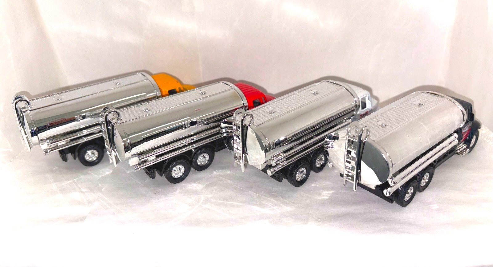 OIL TANKER TRUCK 1/43 diecast w/Pull Back Motor Action – ASSORTED COLORS 5.5″ ea