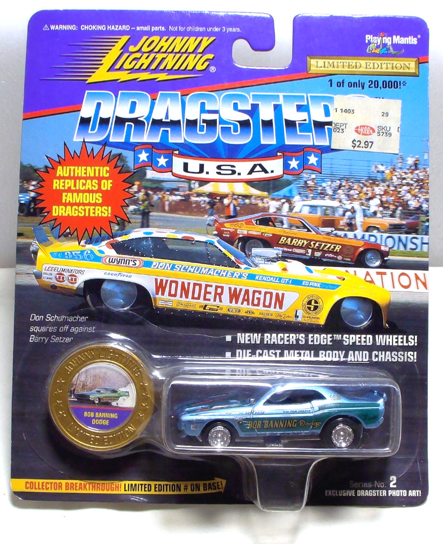 Johnny Lightning Dragsters USA Bob Banning Dodge 1:64 Diecast Blue