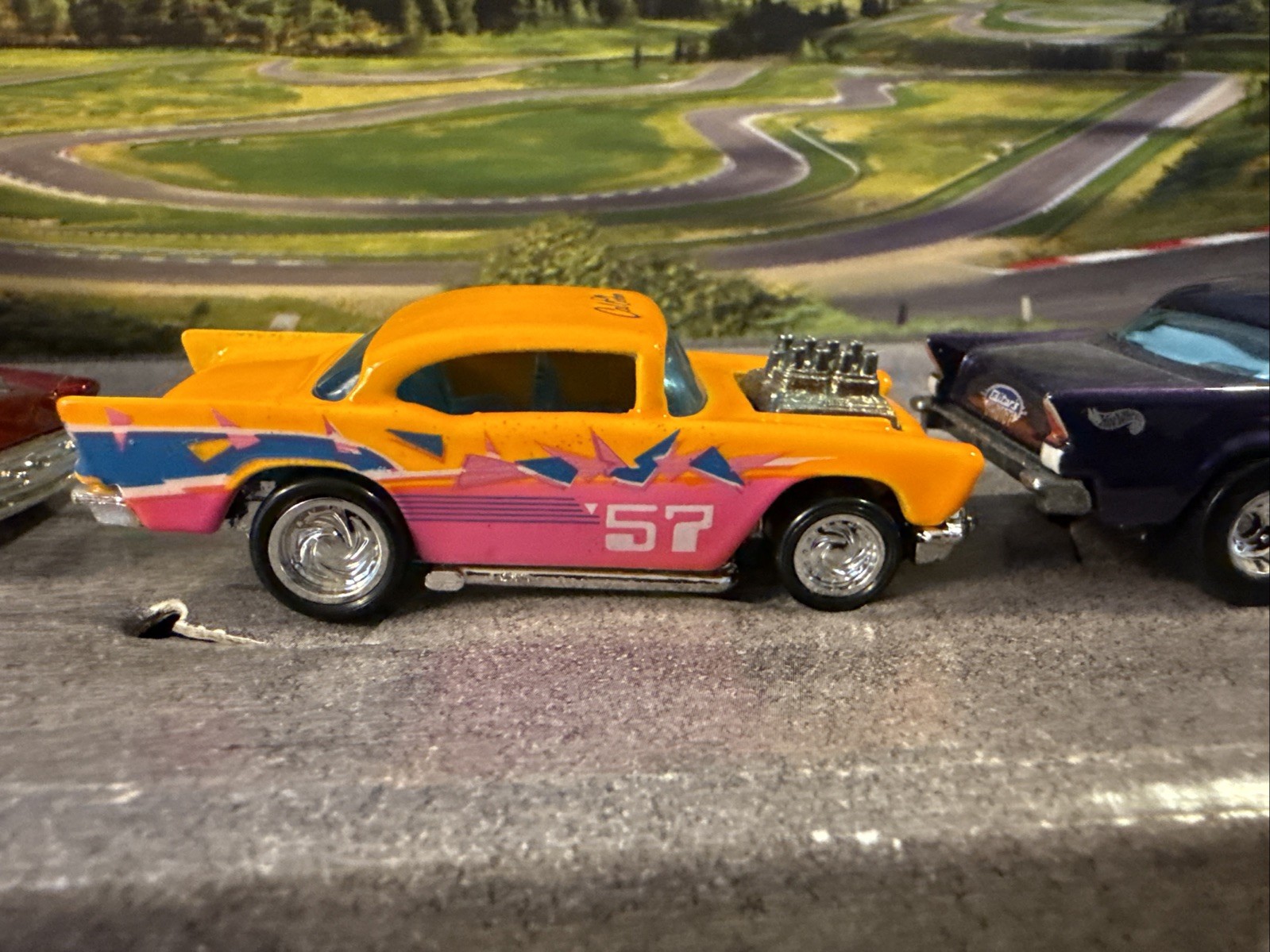 Hot Wheels 57′ Chevy Hot Rod Metal Flake Maroon Red GHO Cal Custom Editors Choi
